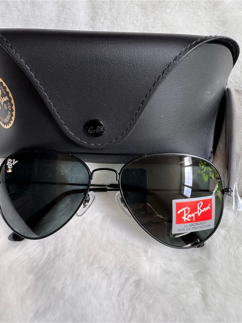 ✅NEW “Ray-Ban” Black Aviator Sunglasses with Dark Lenses